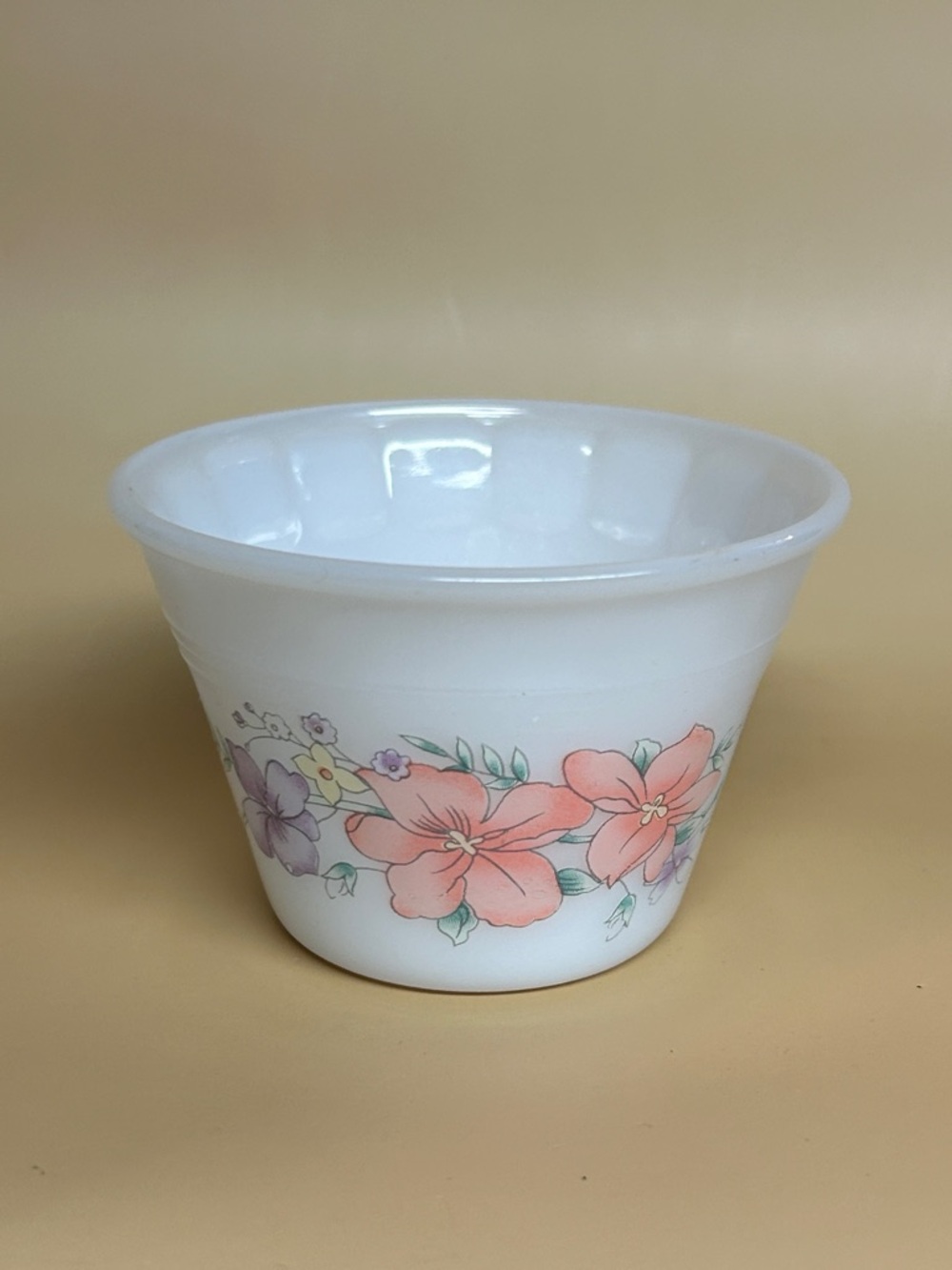 Vintage Indopal Milk Glass Ramekin Custard bowl Dish Made in Indonesia